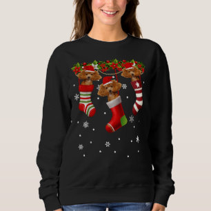 Funny Santa Poodle Weihnachtssockhund Lover Gif Sweatshirt