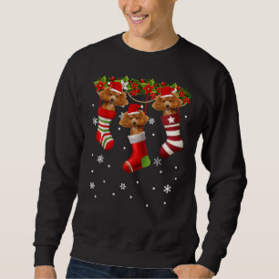 Funny Santa Poodle Weihnachtssockhund Lover Gif Sweatshirt