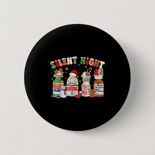 Funny Santa Profol Silent Night Icu Nurses Merry C Button (Vorderseite)