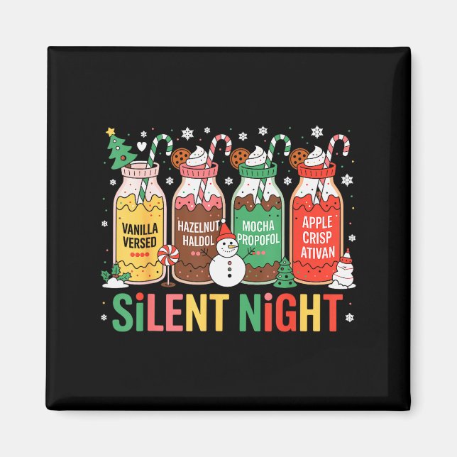 Funny Santa Profol Silent Night Icu Nurses Merry C Magnet (Vorne)