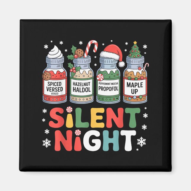 Funny Santa Profol Silent Night Icu Nurses Merry C Magnet (Vorne)