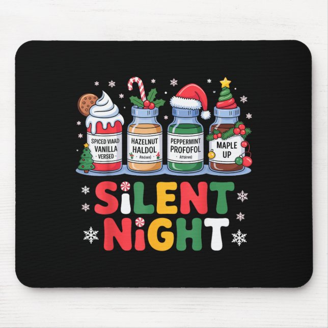 Funny Santa Profol Silent Night Icu Nurses Merry C Mousepad (Vorne)