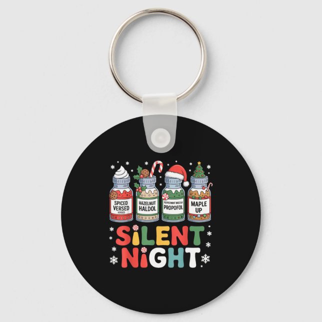 Funny Santa Profol Silent Night Icu Nurses Merry C Schlüsselanhänger (Vorderseite)