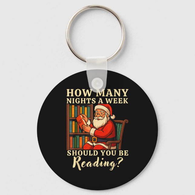 Funny Santa Reading 67 Meme Tee Christmas Teacher  Schlüsselanhänger (Vorderseite)