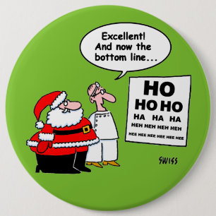 Funny Santa Reads Optometristischer Augendiagramm- Button