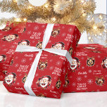 Funny Santa Reindeers Girl Name Red Christmas Geschenkpapier<br><div class="desc">Niedliche und lustige Weihnachtsverpackung für Mädchen mit Weihnachtsmann,  Rudolph und einem Rentiermädchen,  das auf dem roten Hintergrund mit dem weißen Namen und zwei anderen Texten durchbricht,  sie leicht personalisieren oder einen Teil davon leere verlasse. Kate Eden Art</div>