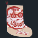 Funny Santa Retro Rotes Rosa Weihnachten Kleiner Weihnachtsstrumpf<br><div class="desc">Dieses Santa-Design ist ein lustiges und fröhliches Design,  das Ihrer Zuhause oder Ihrem Büro eine Touch Farbe verleiht. Ein Funny und Groovy Santa Design,  das Merry und Bright sagt!</div>