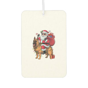 Funny Santa Riding German Shepherd Dog Weihnachten Autolufterfrischer