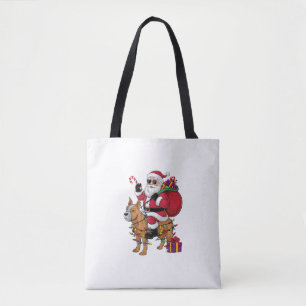Funny Santa Riding Staffordshire Bull Terrier Dog Tasche