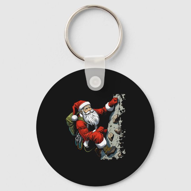 Funny Santa Rock Klettern Weihnachten Weihnachten Schlüsselanhänger (Vorderseite)