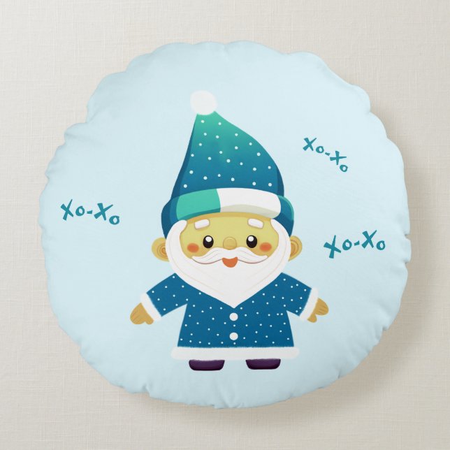 Funny Santa Rundes Kissen (Vorderseite)