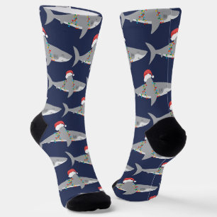 Funny Santa Shark Weihnachten Socken