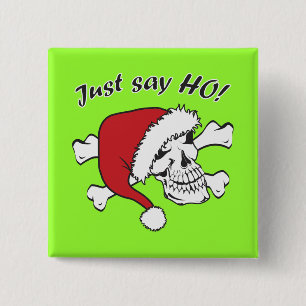 Funny Santa Skull Button