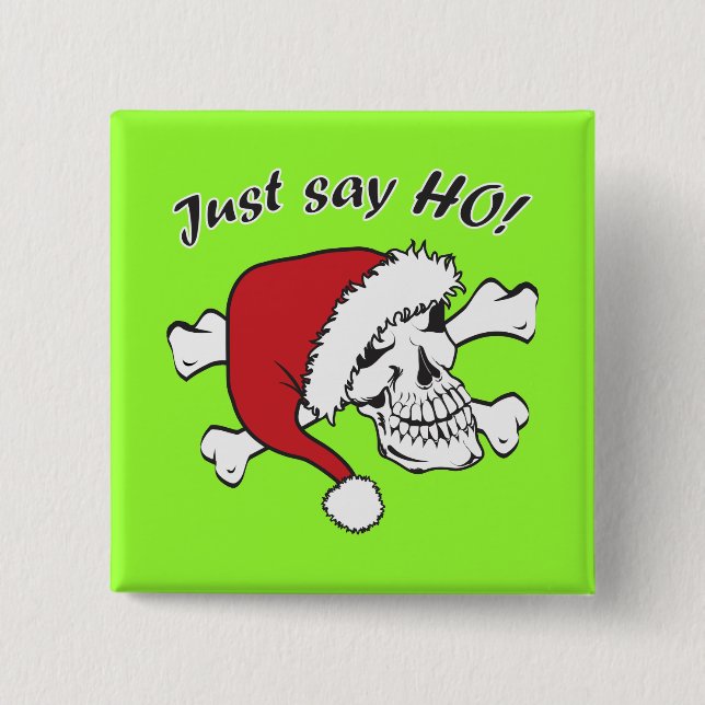 Funny Santa Skull Button (Vorderseite)