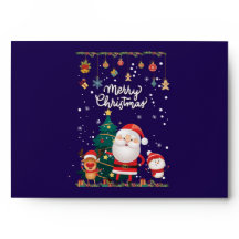 Funny Santa, Snowman, Reindeer Frohe Weihnachten