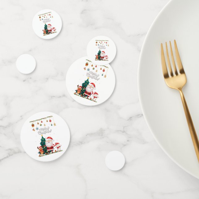 Funny Santa, Snowman, Reindeer Frohe Weihnachten Konfetti (Gruppe)