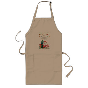 Funny Santa, Snowman, Reindeer Frohe Weihnachten Lange Schürze