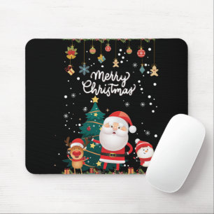 Funny Santa, Snowman, Reindeer Frohe Weihnachten Mousepad