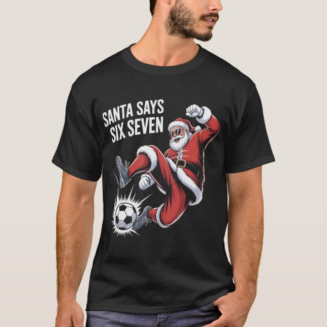 Funny Santa Soccer Kicking Ball Graphic Tee | Chri (Vorderseite)