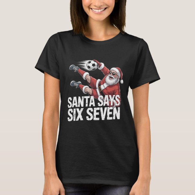 Funny Santa Soccer Kicking Ball Graphic Tee | Chri (Vorderseite)