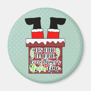 Funny Santa Stuck in Chimney Weihnachten Spaß Magnet