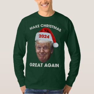 Funny Santa Trump 2024 Make Christmas Great Again  T-Shirt