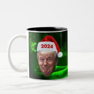 Funny Santa Trump 2024 Weihnachten Trump Liebhaber Zweifarbige Tasse