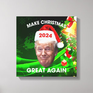 Funny Santa Trump 2024 Weihnachten wieder großart Leinwanddruck