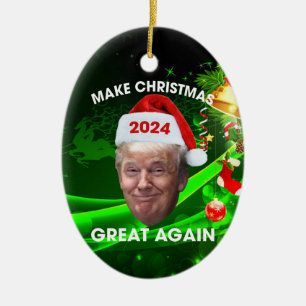 Funny Santa Trump 2024 Weihnachten wieder großarti Keramik Ornament
