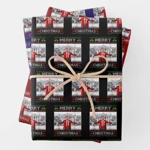Funny Santa Trump frohe Weihnachten Ugly Xmas Geschenkpapier Set