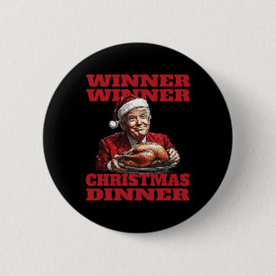 Funny Santa Trump Gewinner Weihnachts-Abendessen X Button