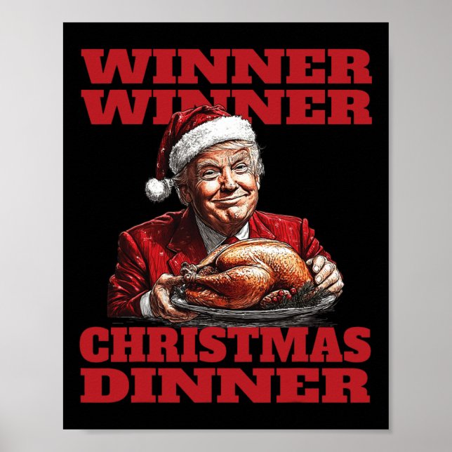 Funny Santa Trump Gewinner Weihnachts-Abendessen X Poster (Vorne)