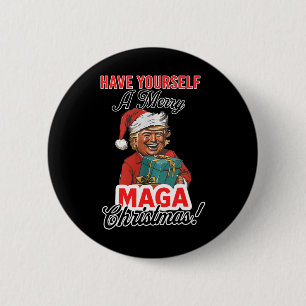 Funny Santa Trump haben Sie ein frohes Weihnachtsf Button