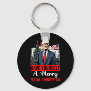 Funny Santa Trump haben Sie ein frohes Weihnachtsf Schlüsselanhänger