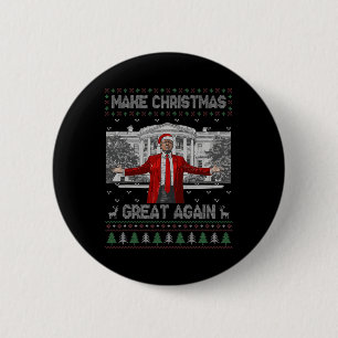 Funny Santa Trump macht Weihnachten wieder großart Button