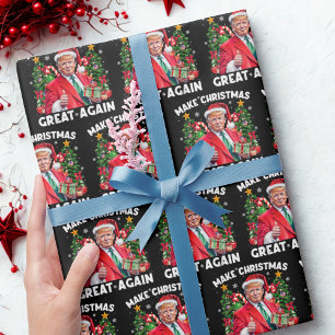 Funny Santa Trump   Weihnachten wieder großartig m Geschenkpapier