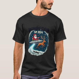 Funny Santa UFO 2024 Xmas Sci Fi Alien Weihnachten T-Shirt