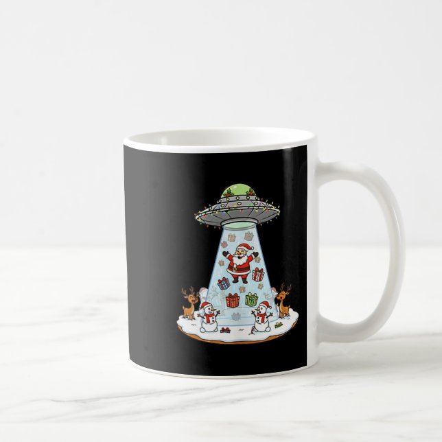 Funny Santa Ufo Delivery Happy Reindeer Snowman Ch Kaffeetasse (Rechts)