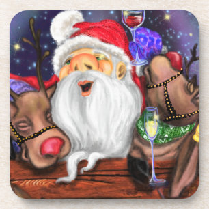 Funny Santa und Reindeers Weihnachts-Party - Chef Getränkeuntersetzer