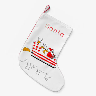 Funny Santa und Rentiere Schlitten Weihnachten Str Kleiner Weihnachtsstrumpf