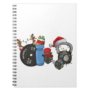 Funny Santa Weightlift Dumbells Gym Weihnachten Notizblock
