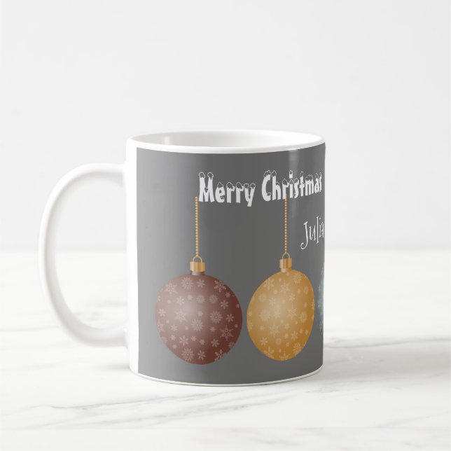 Funny Santa Whimsical Magic Snow Xmas Kaffeetasse (Links)