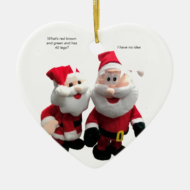 Funny Santa's erzählende Witze Weihnachten Keramik Ornament (Vorne)