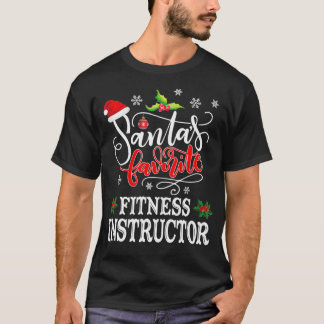 Funny Santas Favorite Fitness Instructor Weihnacht T-Shirt