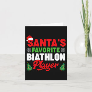 Funny Santa's Lieblings-Biathlon-Spieler Weihnacht Karte