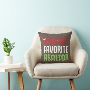 Funny Santa's Lieblings-Realtor-Anwesen Agent Xmas Kissen