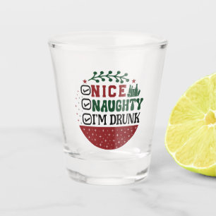 Funny Santa's Liste betrunkenes Party trinken Schnapsglas