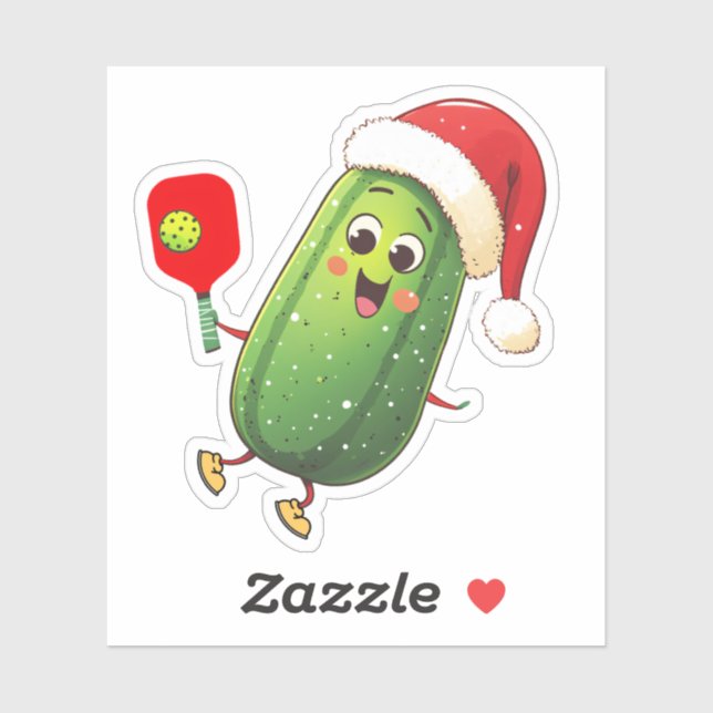 Funny Santa's Pickleball-Kundgebung Aufkleber (Blatt)