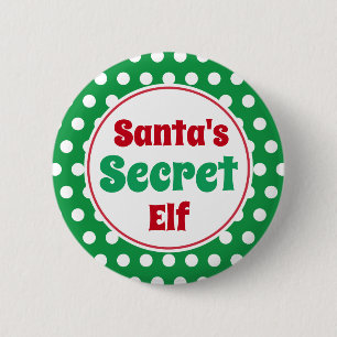 Funny Santa's Secret Elf Weihnachts-Button-Button Button