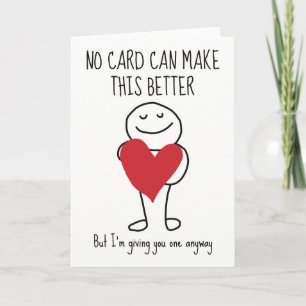 Funny Sarcasine Niedliche Liebe Valentine Weinkart Dankeskarte